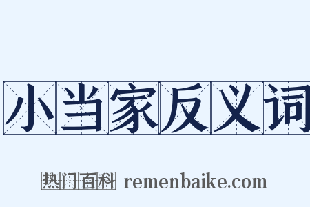 小当家反义词是什么意思的图片